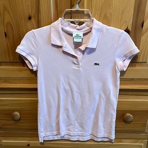 Light pink Lacoste polo shirt for girls